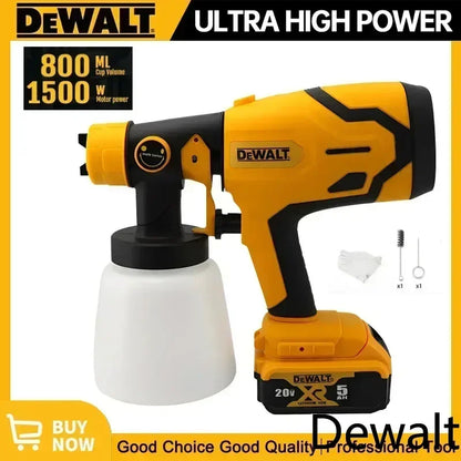 Pistola a spruzzo elettrica senza fili DEWALT da 800 ml — verniciatore portatile ad alta potenza per rivestimenti auto e mobili, aerografo compatibile con batteria DEWALT