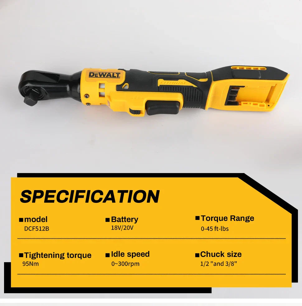 Dewalt 512 — Chiave ad angolo retto brushless da 20 V, coppia elevata da 95 N·m, 2500 RPM, design compatto per la manutenzione automobilistica.