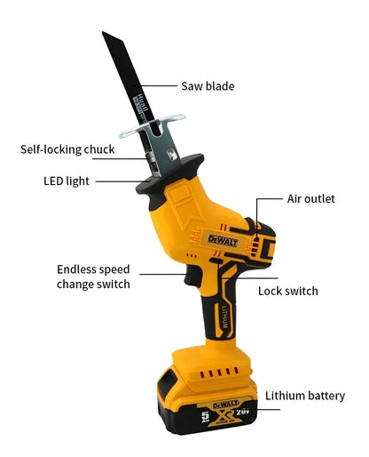 Sega reciproca elettrica brushless Dewalt 20V — utensile cordless da 2800 RPM per tagliare metallo, legno e tubi