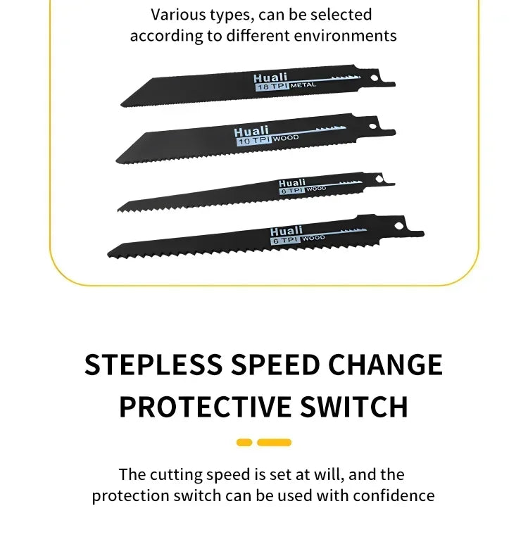 Sega reciproca elettrica brushless Dewalt 20V — utensile cordless da 2800 RPM per tagliare metallo, legno e tubi