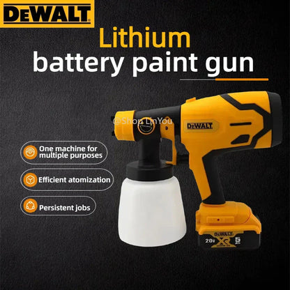 Pistola a spruzzo elettrica senza fili DEWALT da 800 ml — verniciatore portatile ad alta potenza per rivestimenti auto e mobili, aerografo compatibile con batteria DEWALT